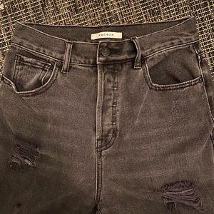 straight leg high rise ripped pacsun black jeans